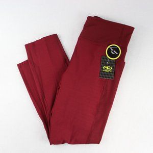 Athletic Works Performance Capri Workout Leggings Women's M High Waist Burgundy